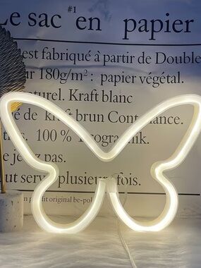 White Butterfly Neon Light Sign